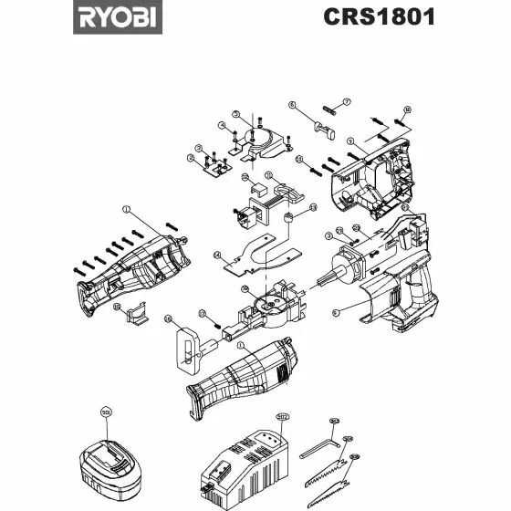 Ryobi CRS1801 Spare Parts List Type: 1000014449